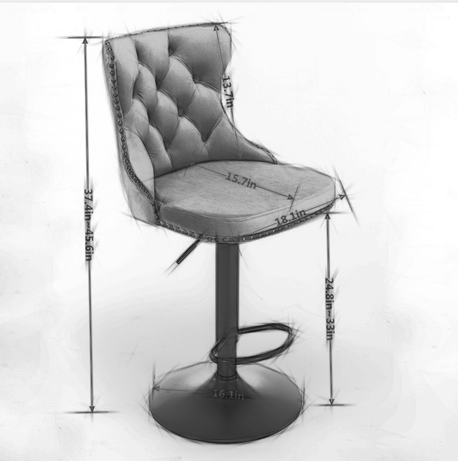 Set of 2 Swivel Velvet Barstools