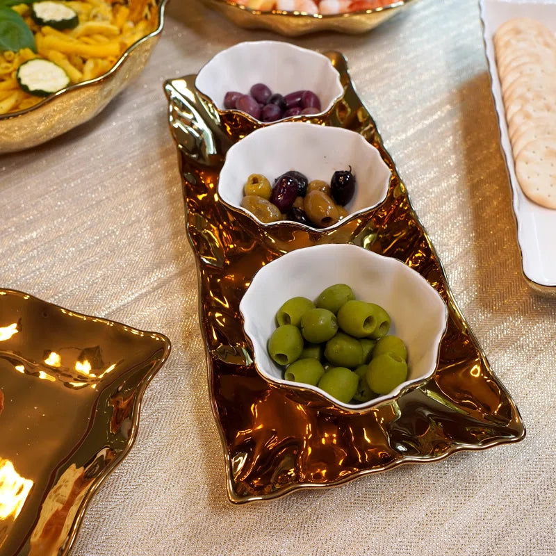 Coast 4Pc Tray and Condiment Bowls 14.25In X 6In