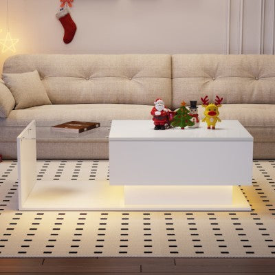LED Coffee Table, Modern High Gloss Coffee Table