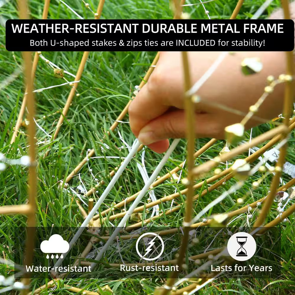 25 In. 3-Piece Outdoor Christmas Decoration Ornaments Set Pre-Lit Balls with White LED Lights