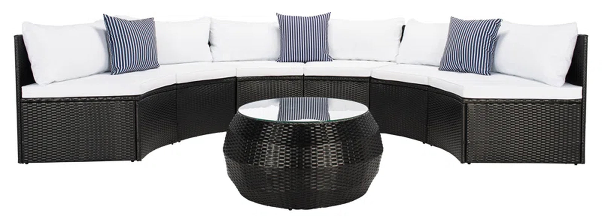 Cabble Wicker 6 - Person Patio Conversation Set with Cushions