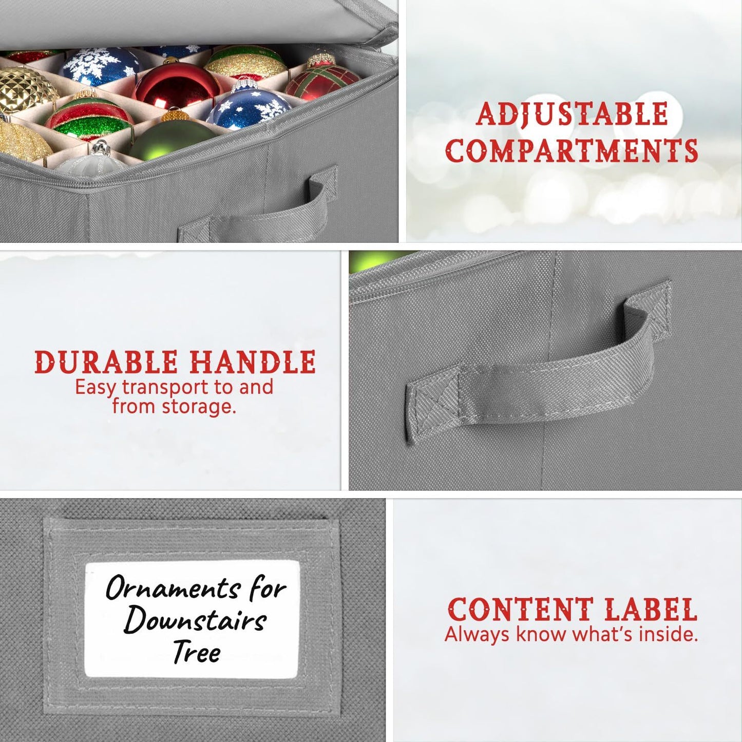 Christmas Ornament Storage Box - Christmas Decor Storage Containers That Stor...