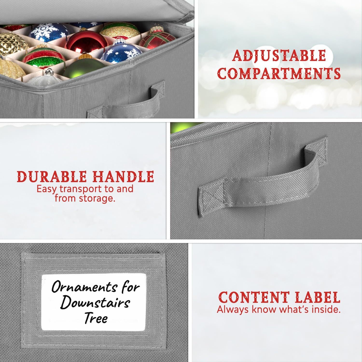 Christmas Ornament Storage Box - Christmas Decor Storage Containers That Stor...