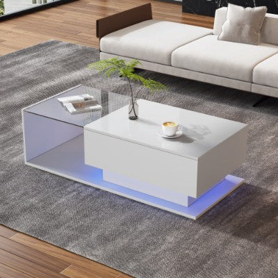 LED Coffee Table, Modern High Gloss Coffee Table